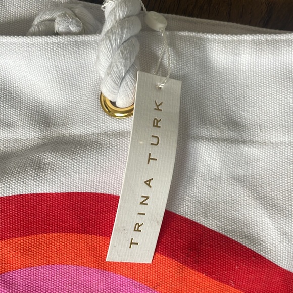 NWT Trina Turk Rope Handled Canvas Tote Beach Bag - Picture 2 of 6